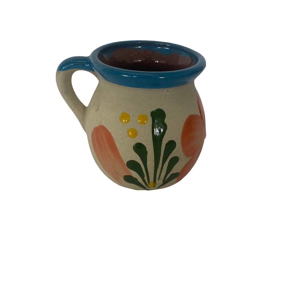 Jarrito De Barro Mexican Clay Coffee Mug Tazas De Barro Pottery Folk Art Cup